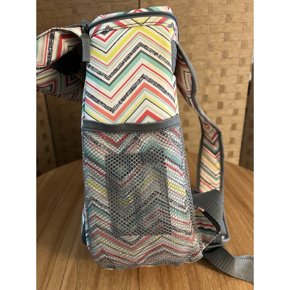 Thirty One 31 Party Punch‎ Backpack One Shoulder Chevron Laptop Storage - Picture 8 of 9